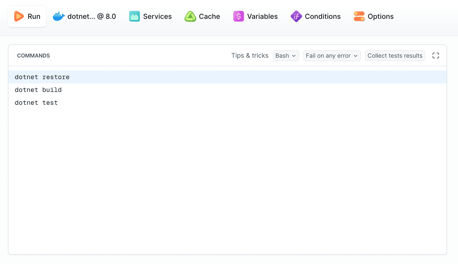 .NET build commands