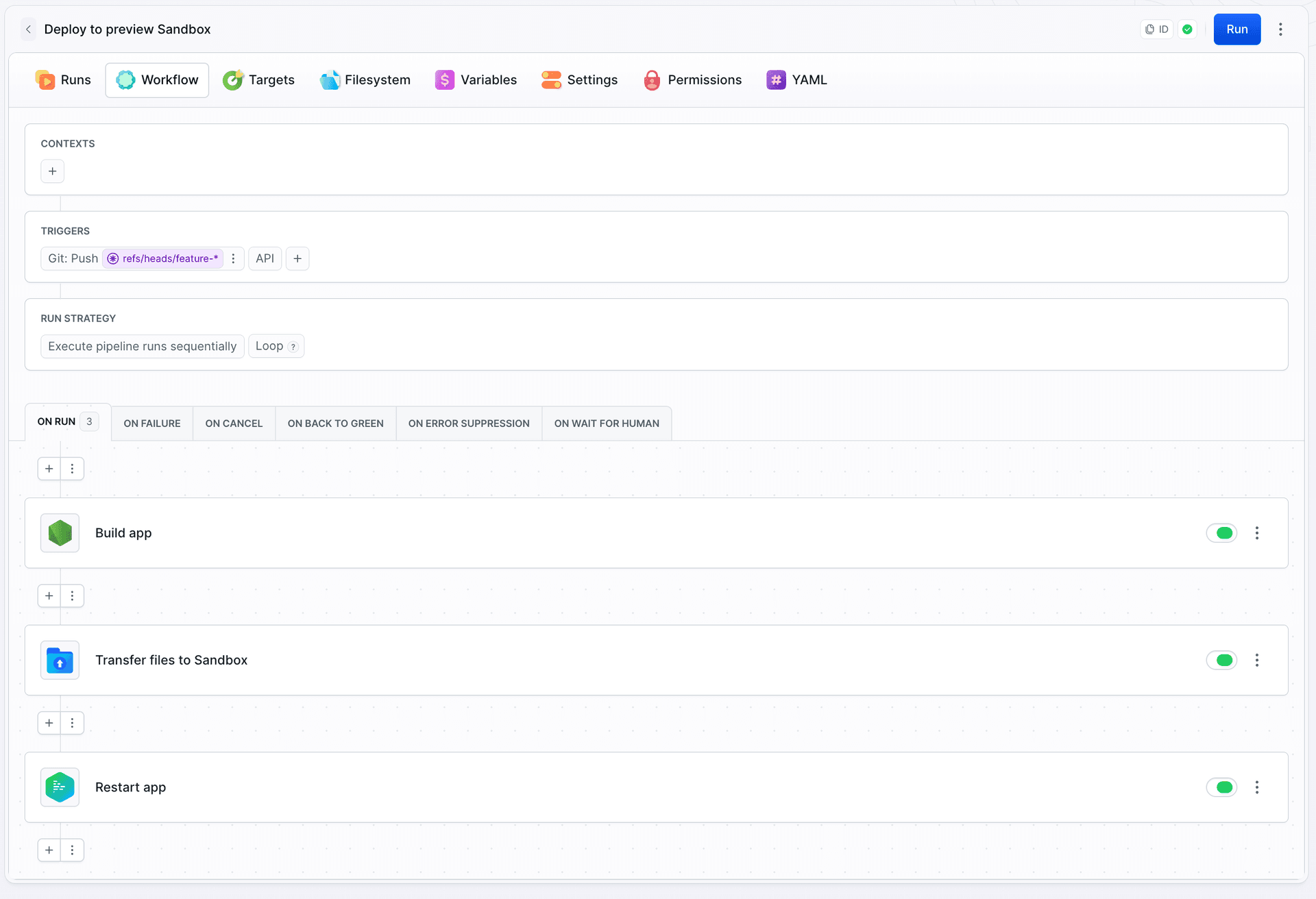 Deploy to preview Sandbox pipeline