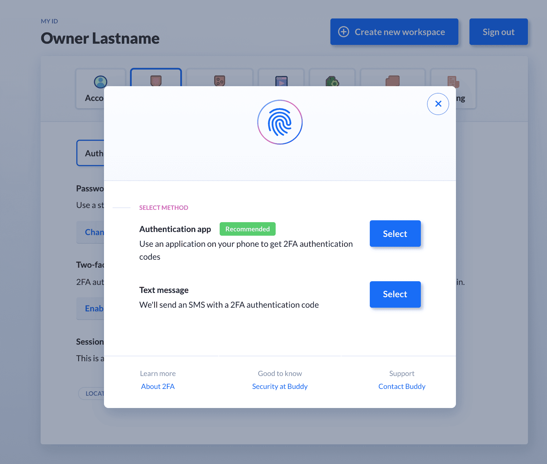 2FA configuration