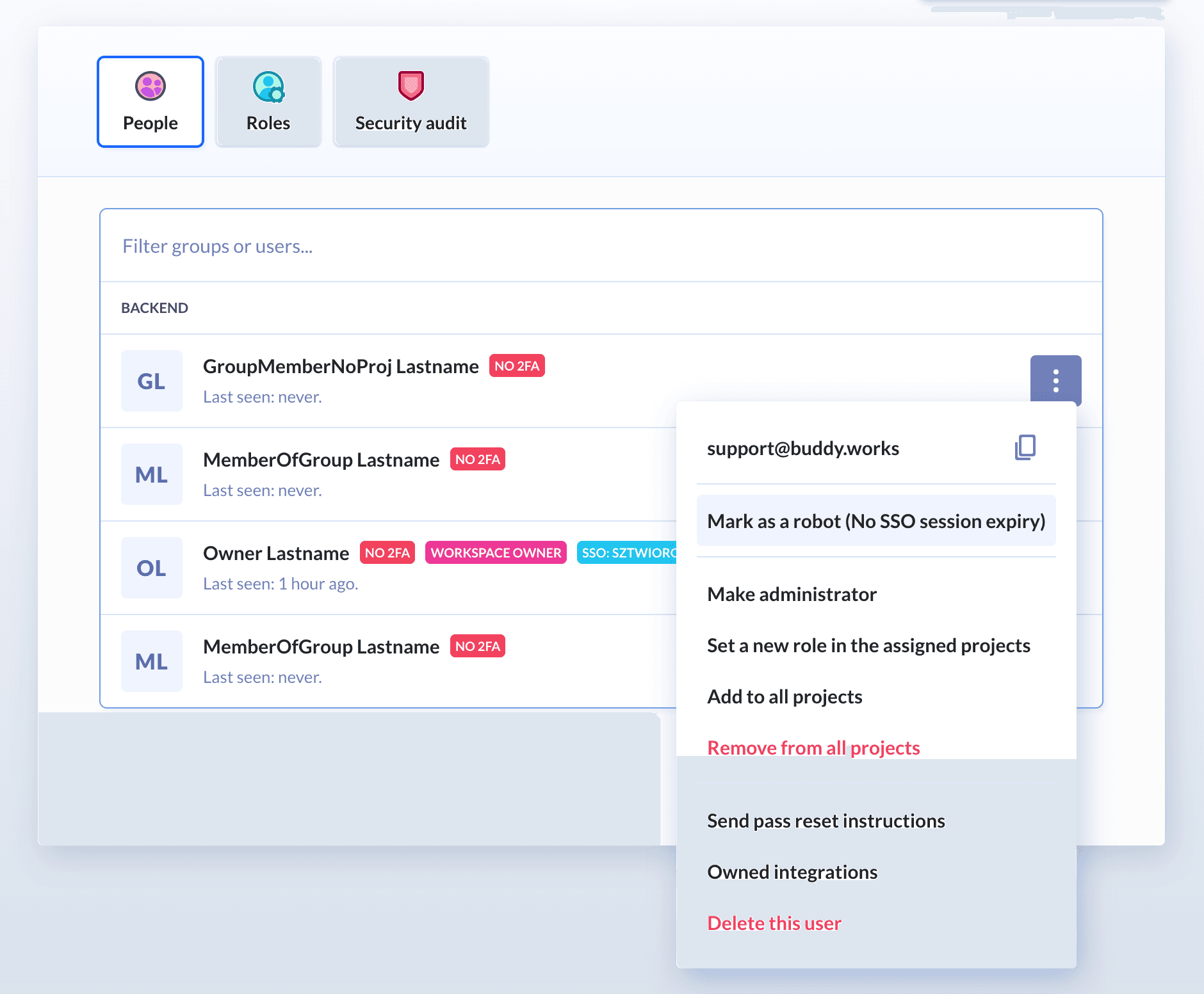 Marking user as robot