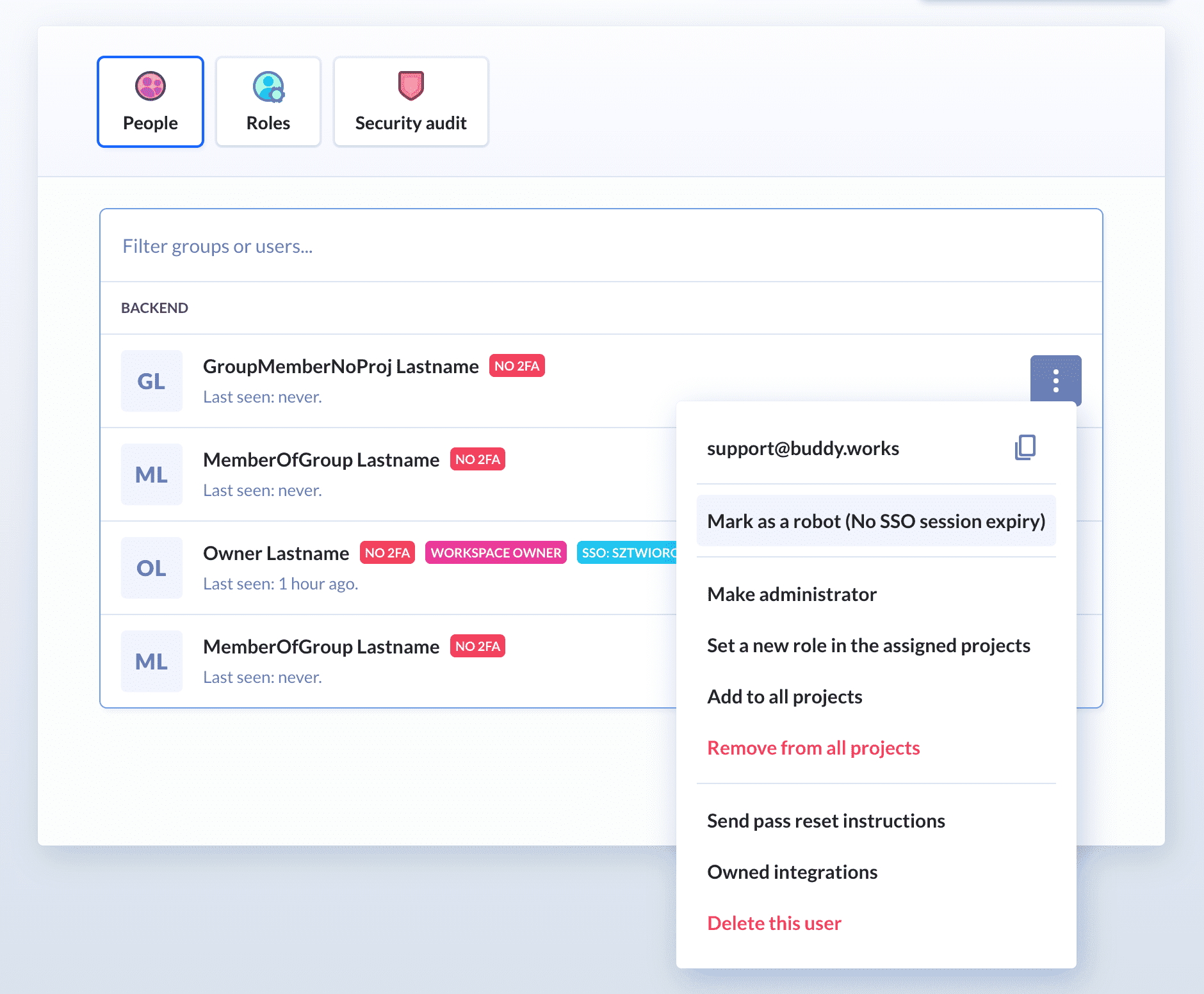 Marking user as robot