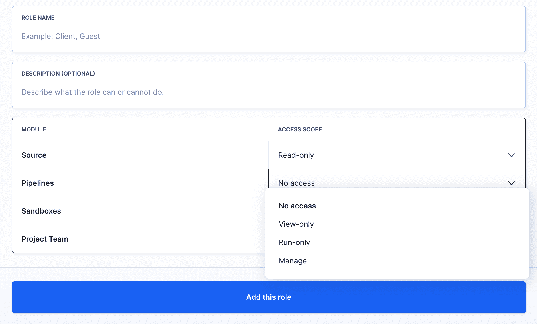 Adding a custom role