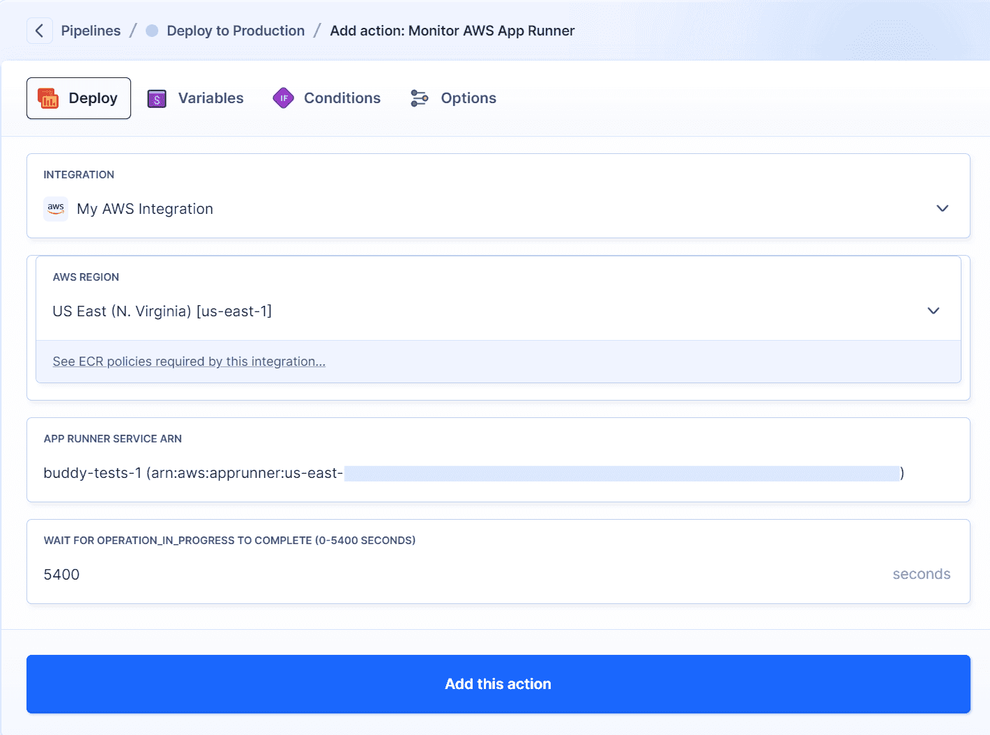 AWS App Runner Monitor configuration