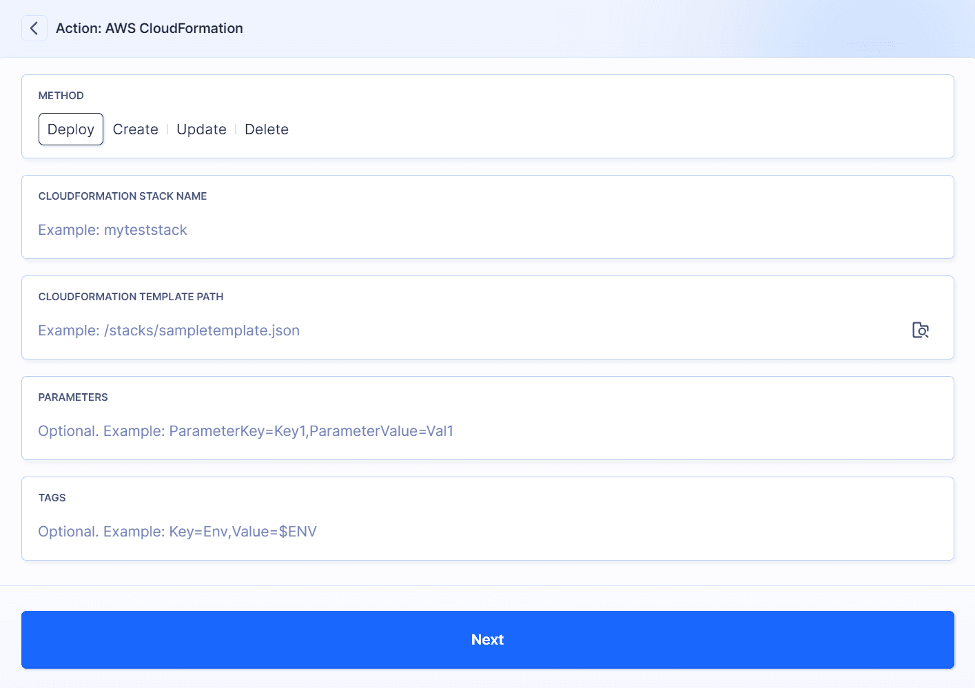 AWS CloudFormation method select