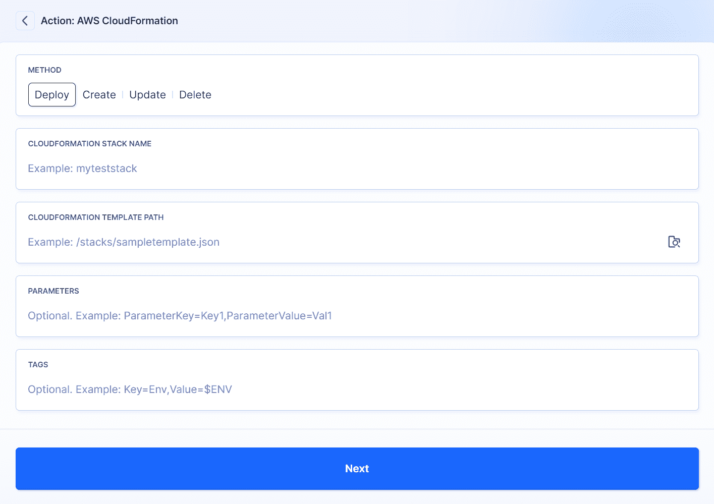 AWS CloudFormation method select