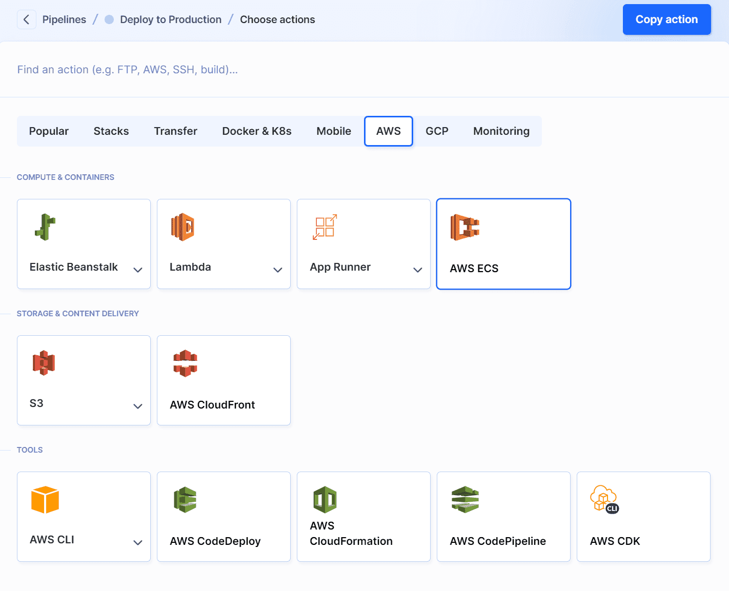 AWS actions