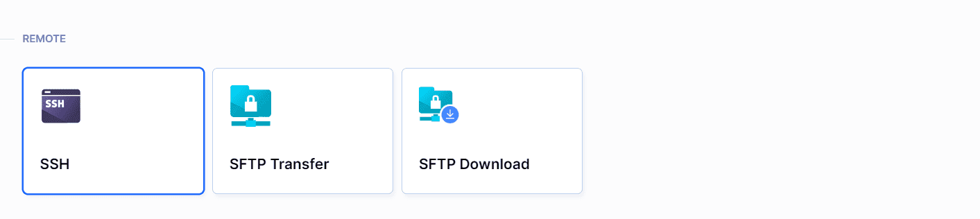 SSH protocol actions in Buddy