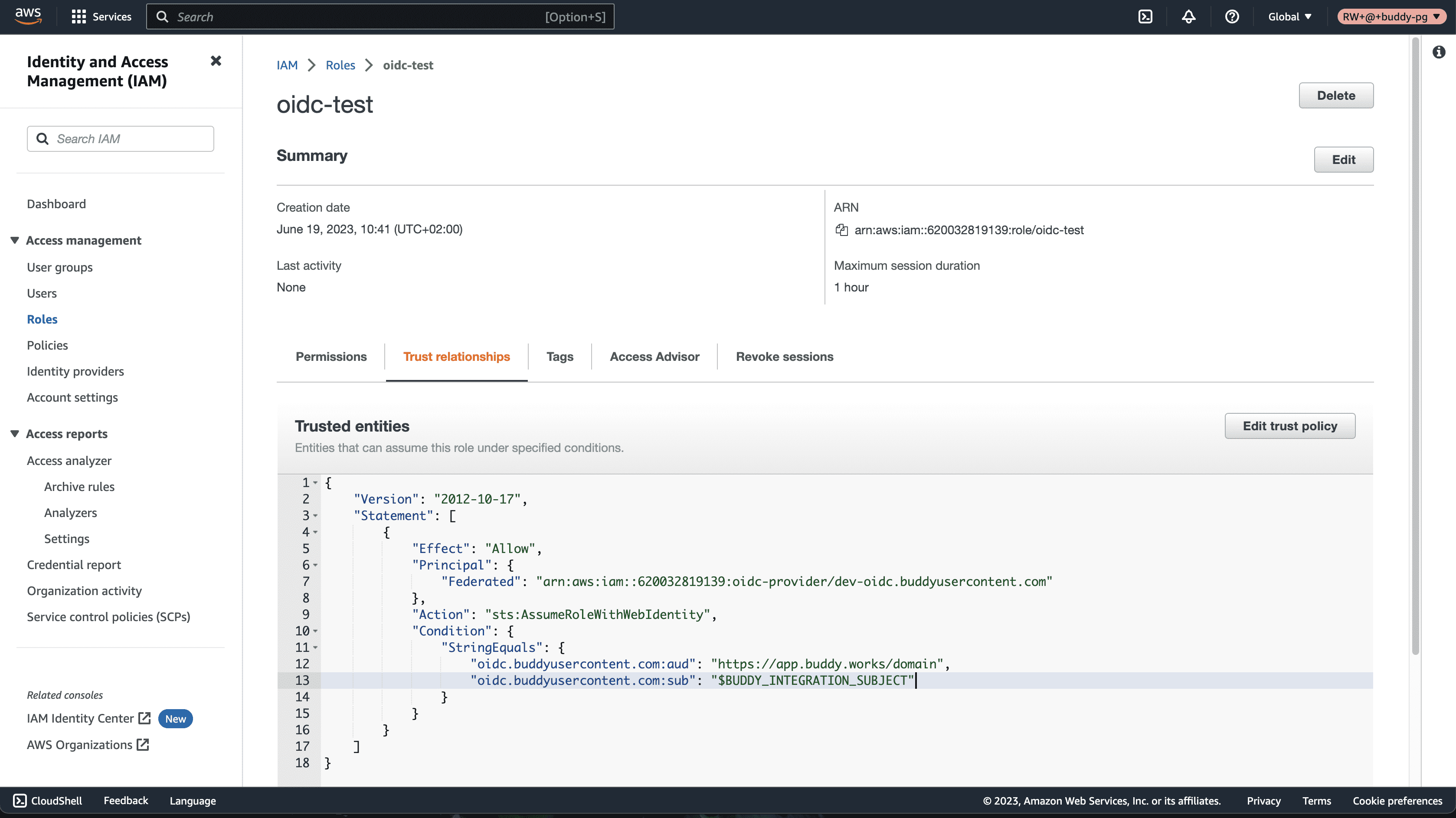 Restricting role to integration