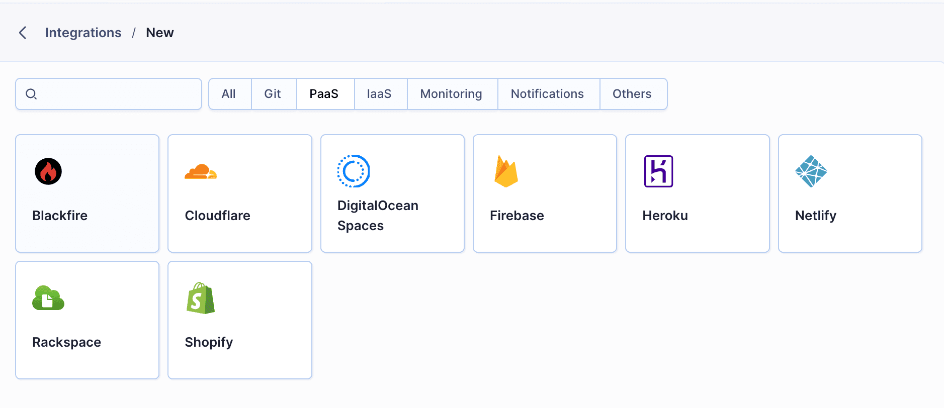 Blackfire integration selection