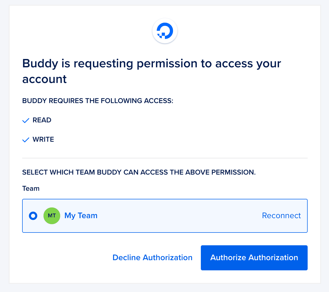 Permission requirements screen