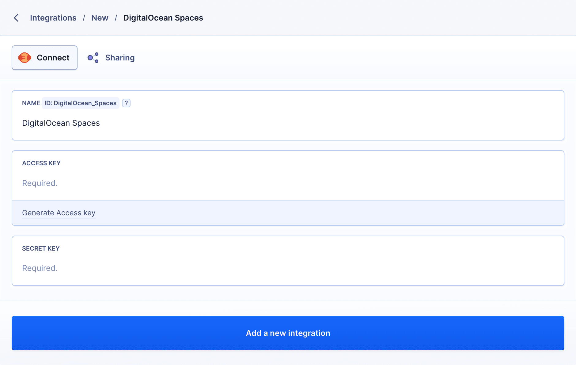 DO Spaces integration configuration