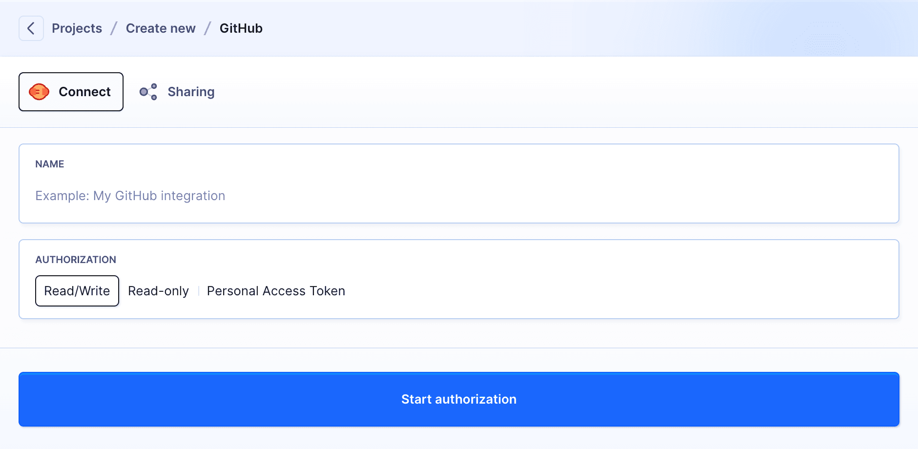 GitHub integration configuration
