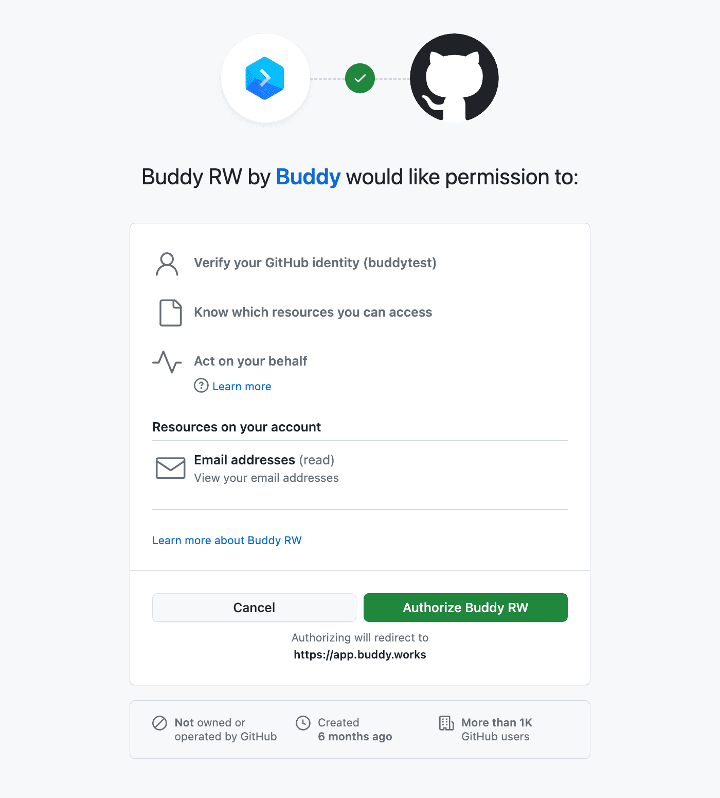 Permission requirements screen