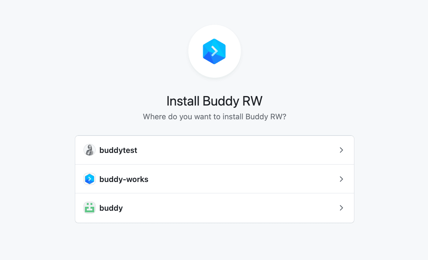 Selecting GitHub organization