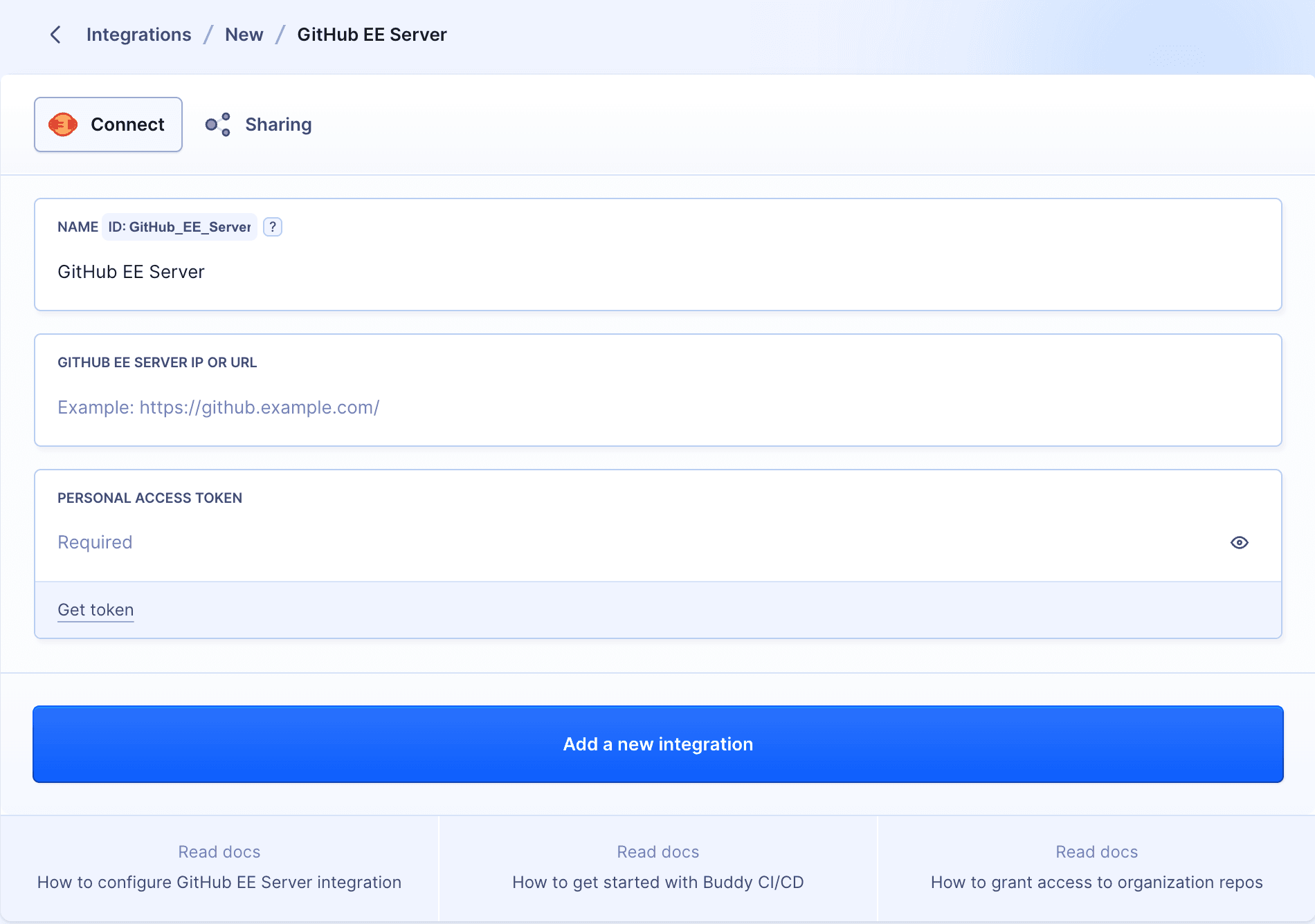 GitHub EE integration configuration