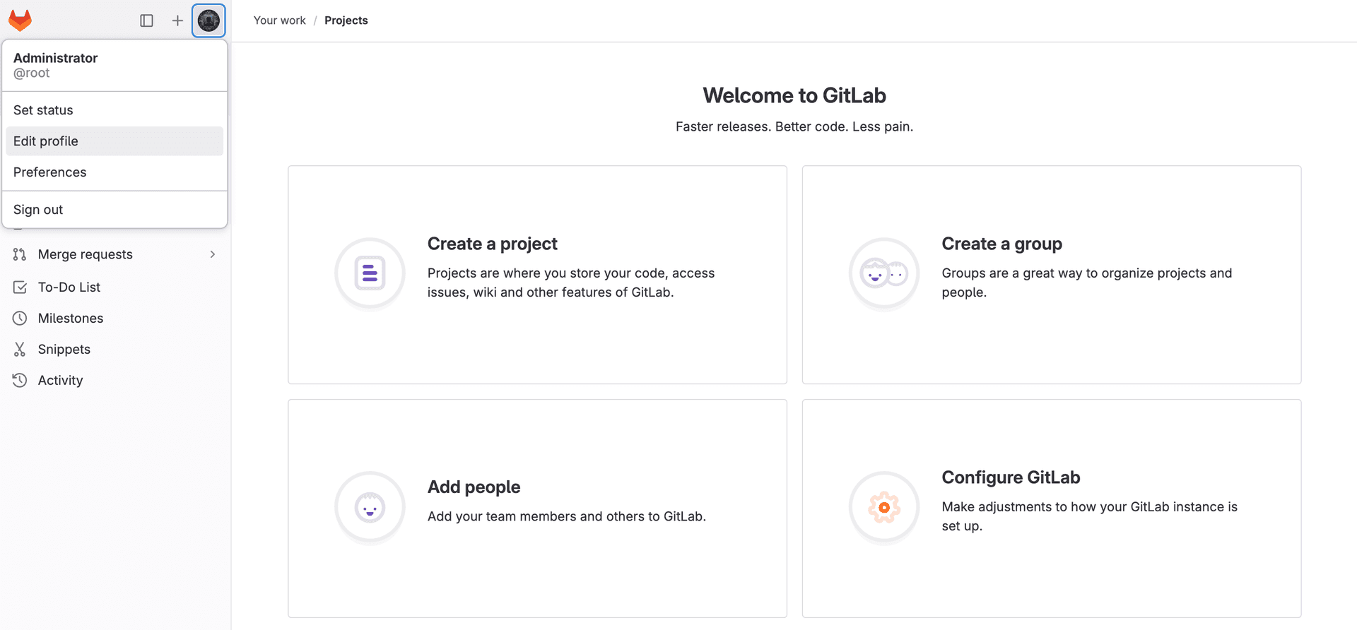 User profile location in GitLab