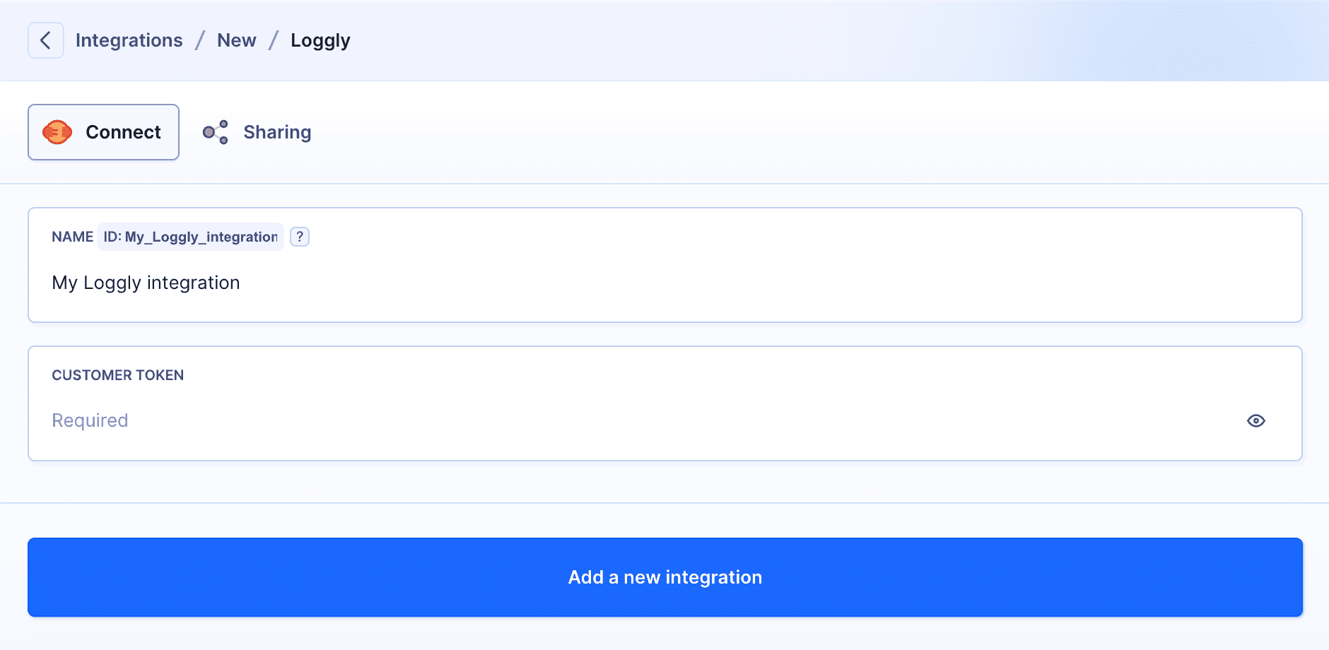 Loggly integration configuration