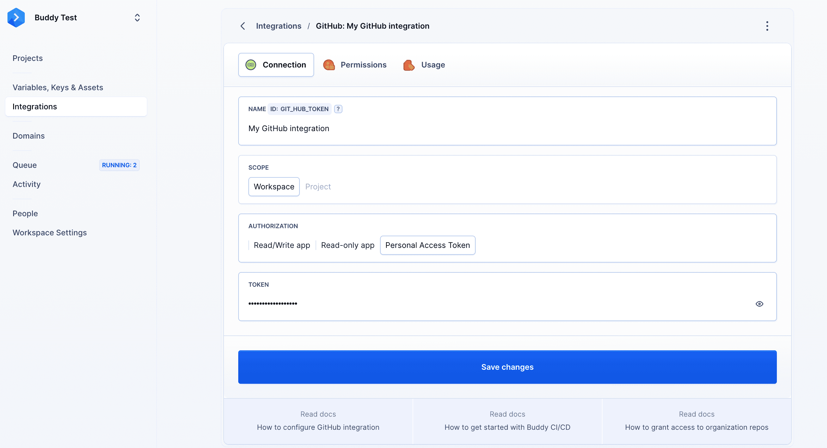 ID hash of an AWS integration