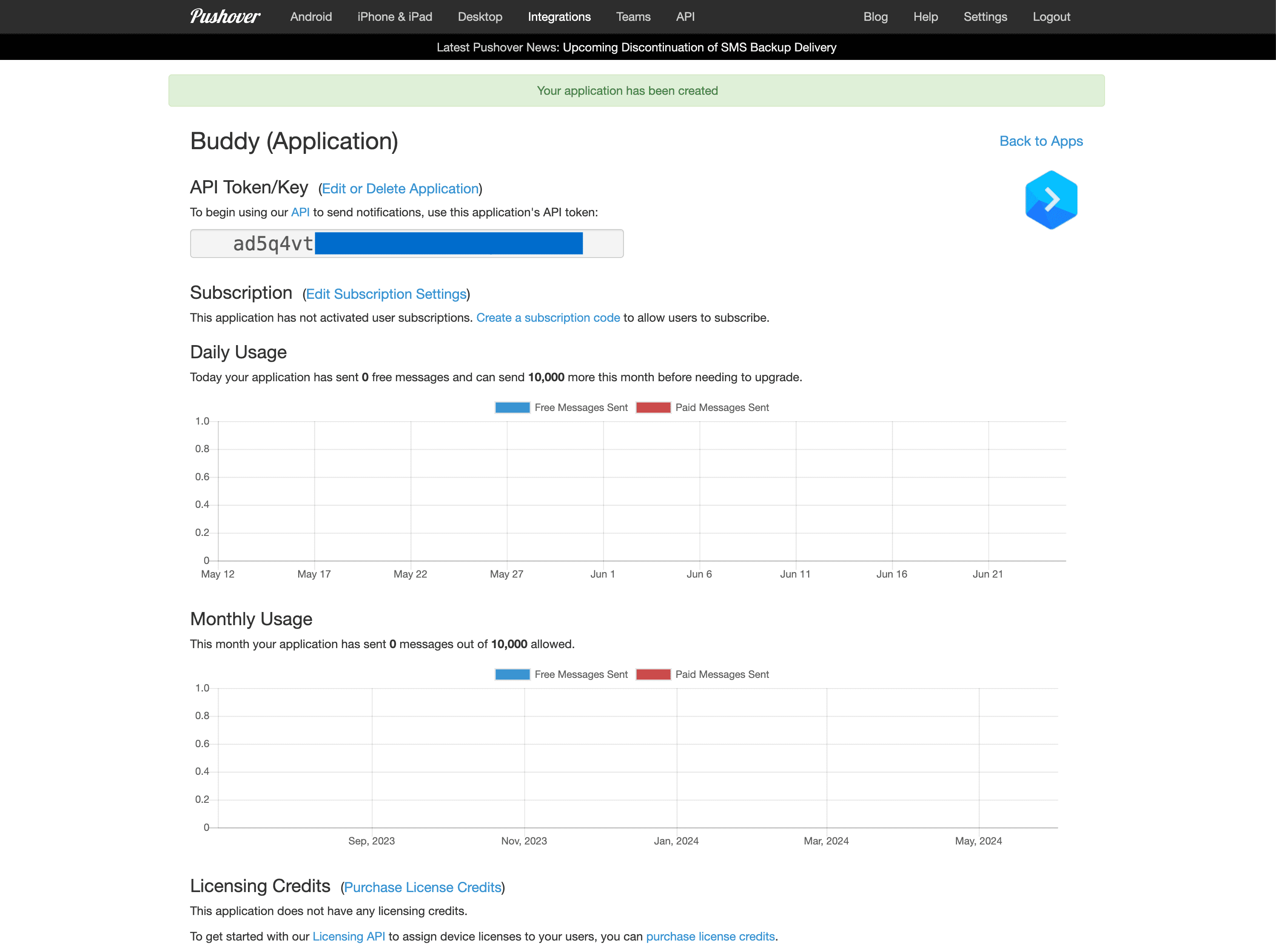 API Token for Buddy application