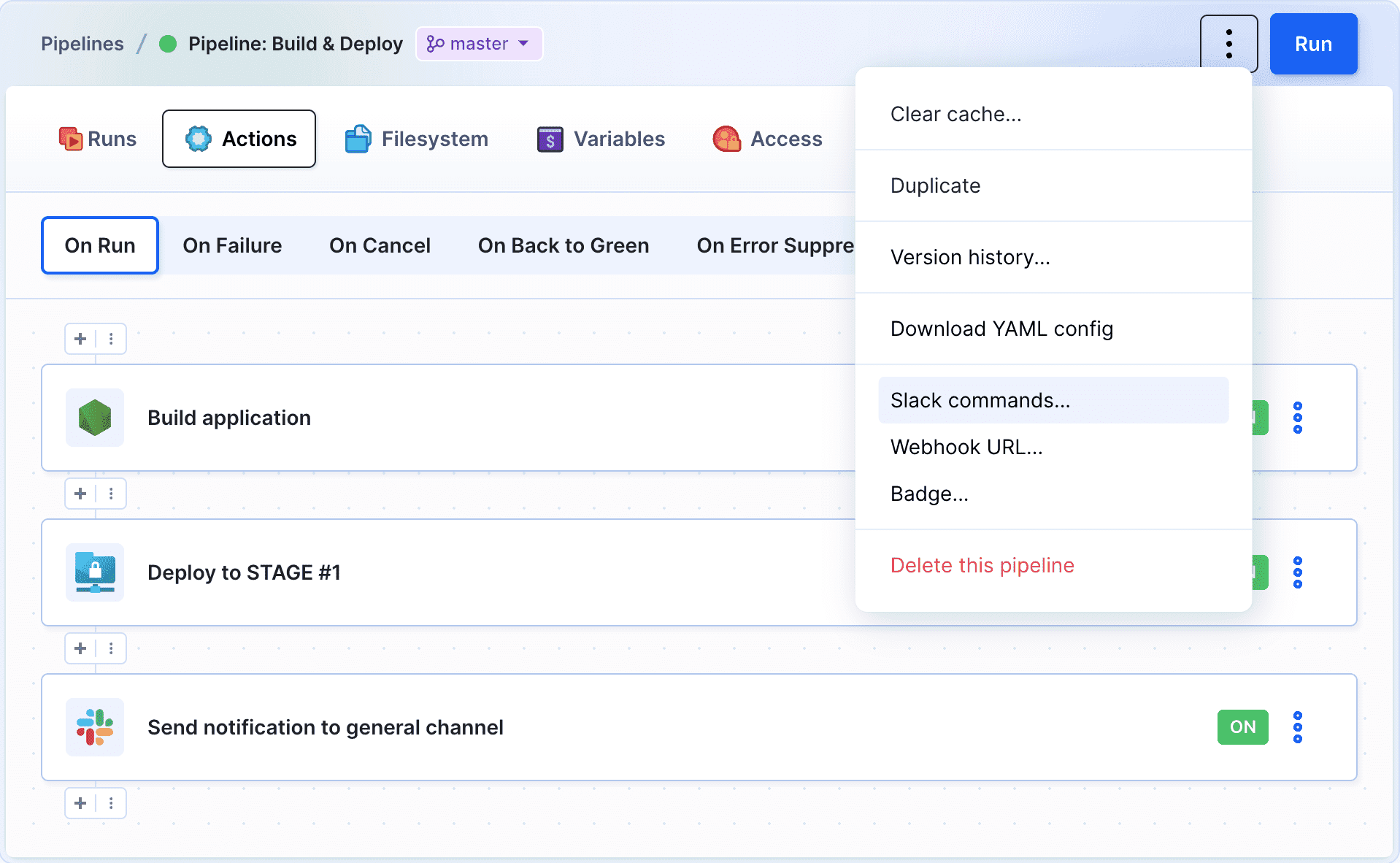 Slack handle location