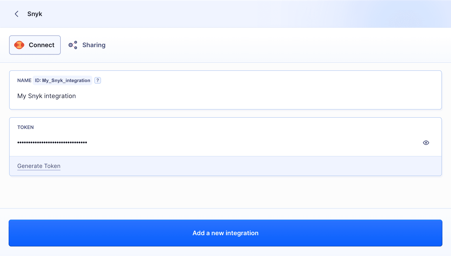 Snyk integration configuration