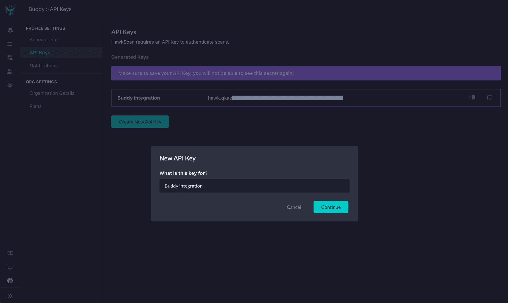 Configuring API key details