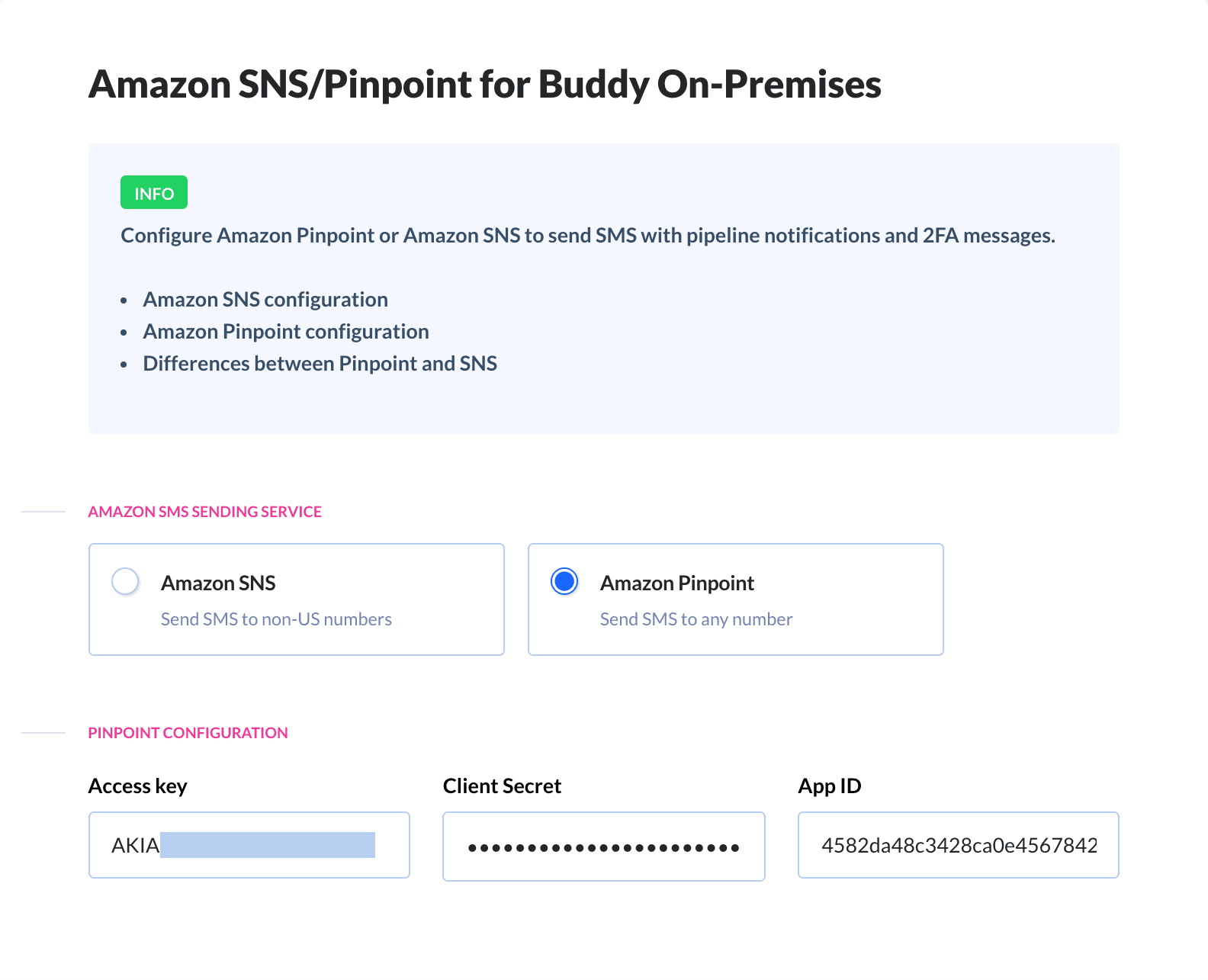 Amazon Pinpoint configuration