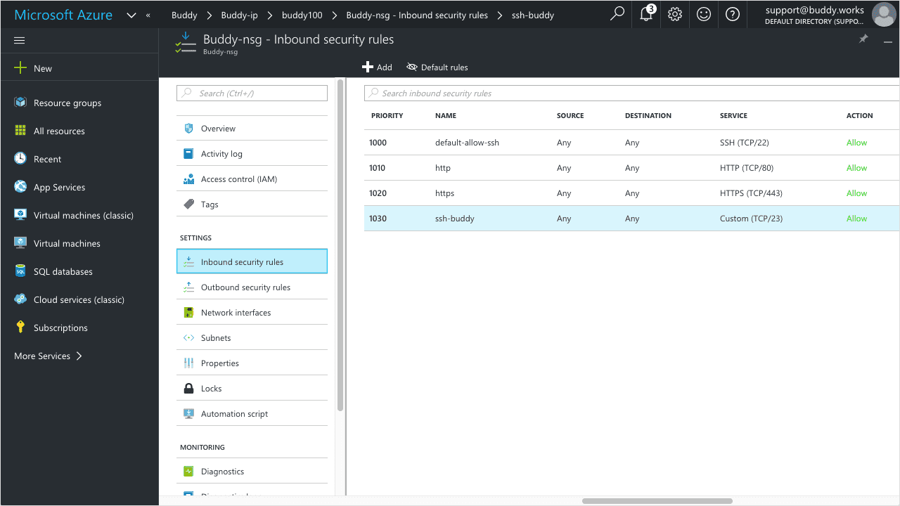 Setting up ports on Azure \#2