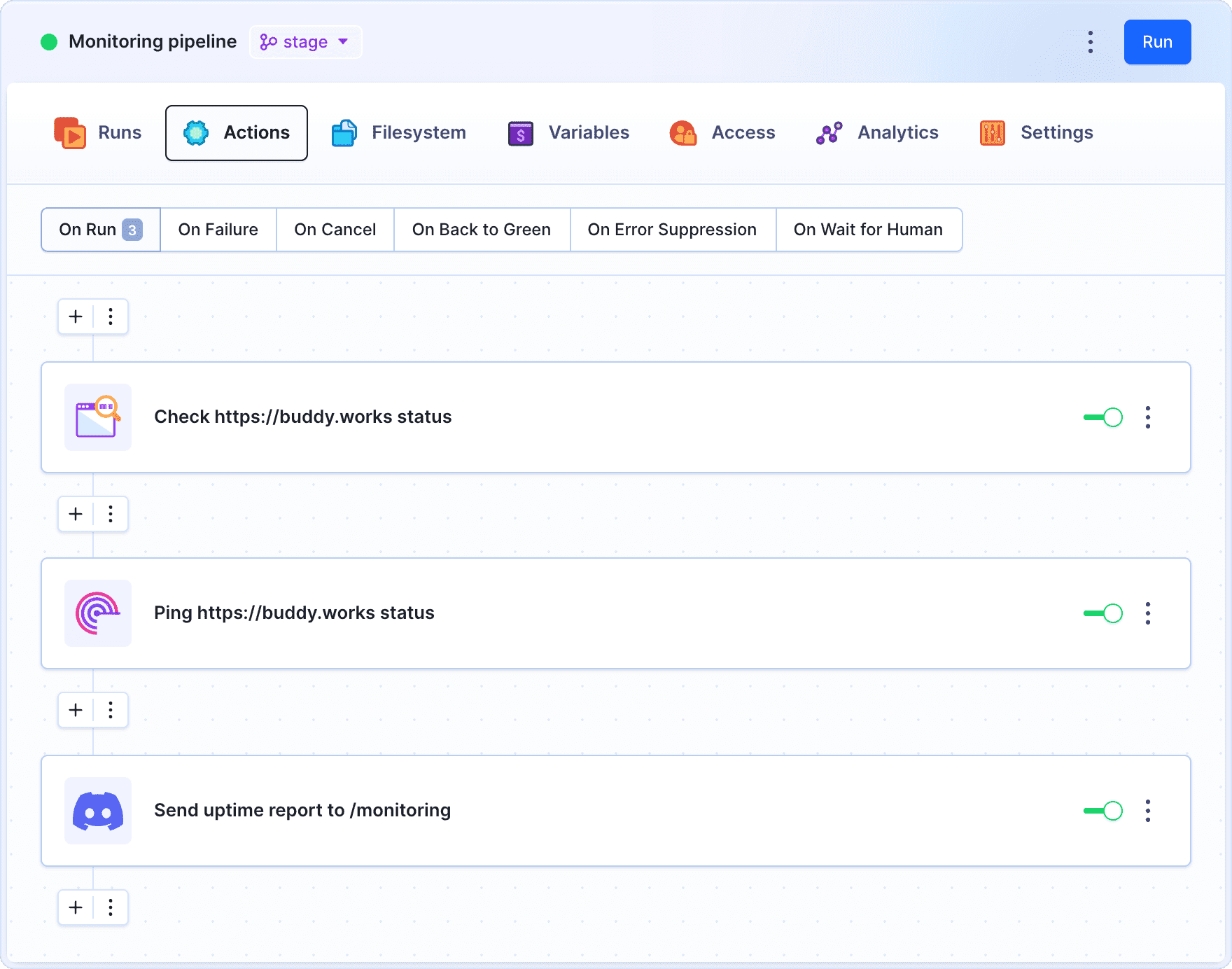 Example monitoring pipeline