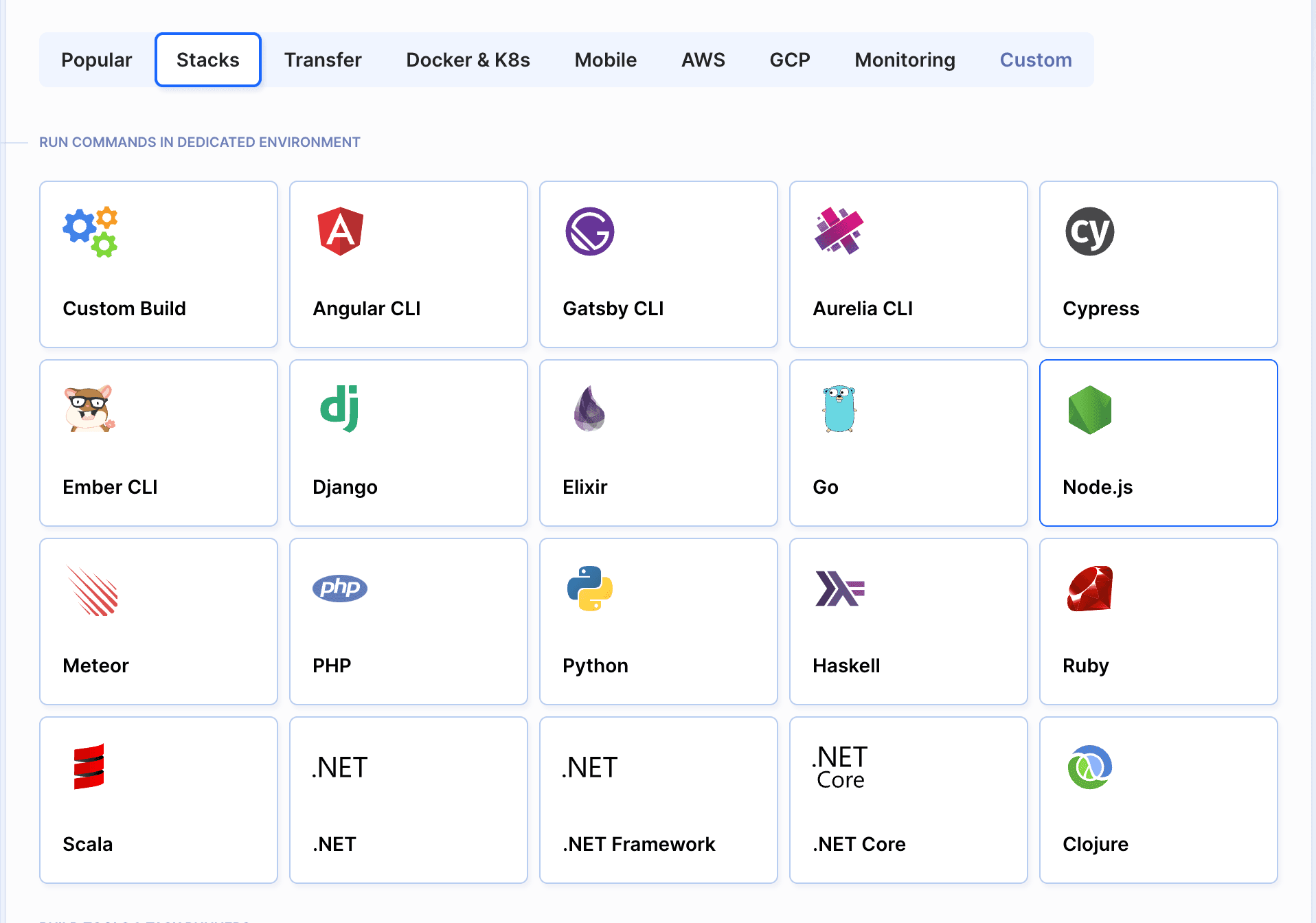 Build actions in Buddy