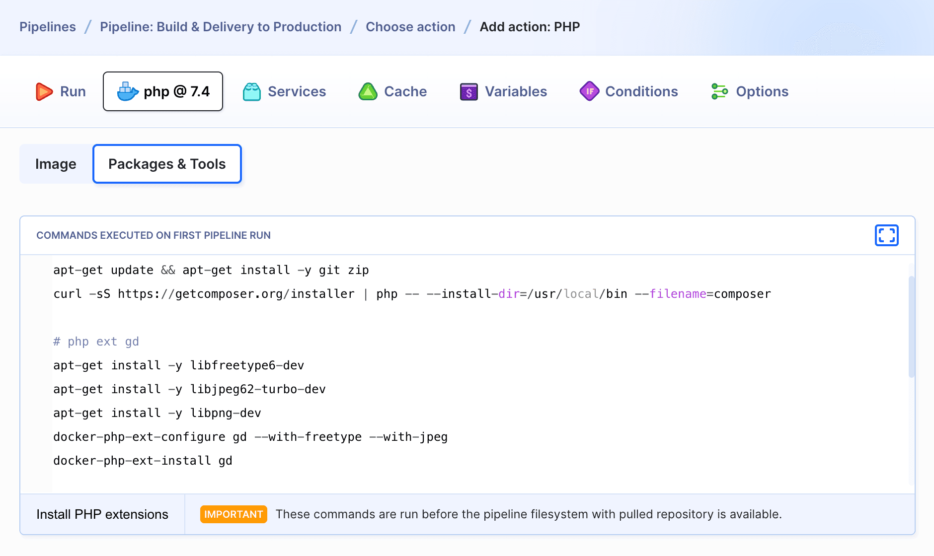 Environment customization console