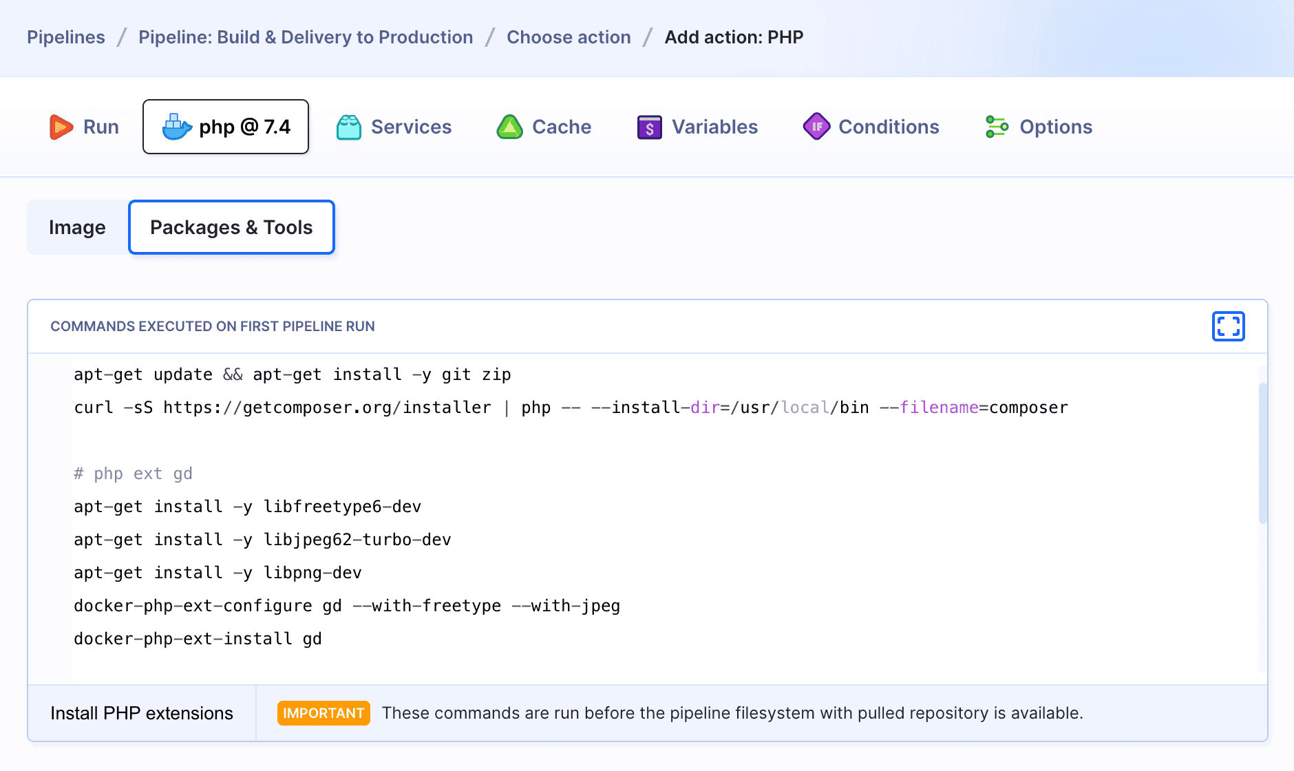 Environment customization console