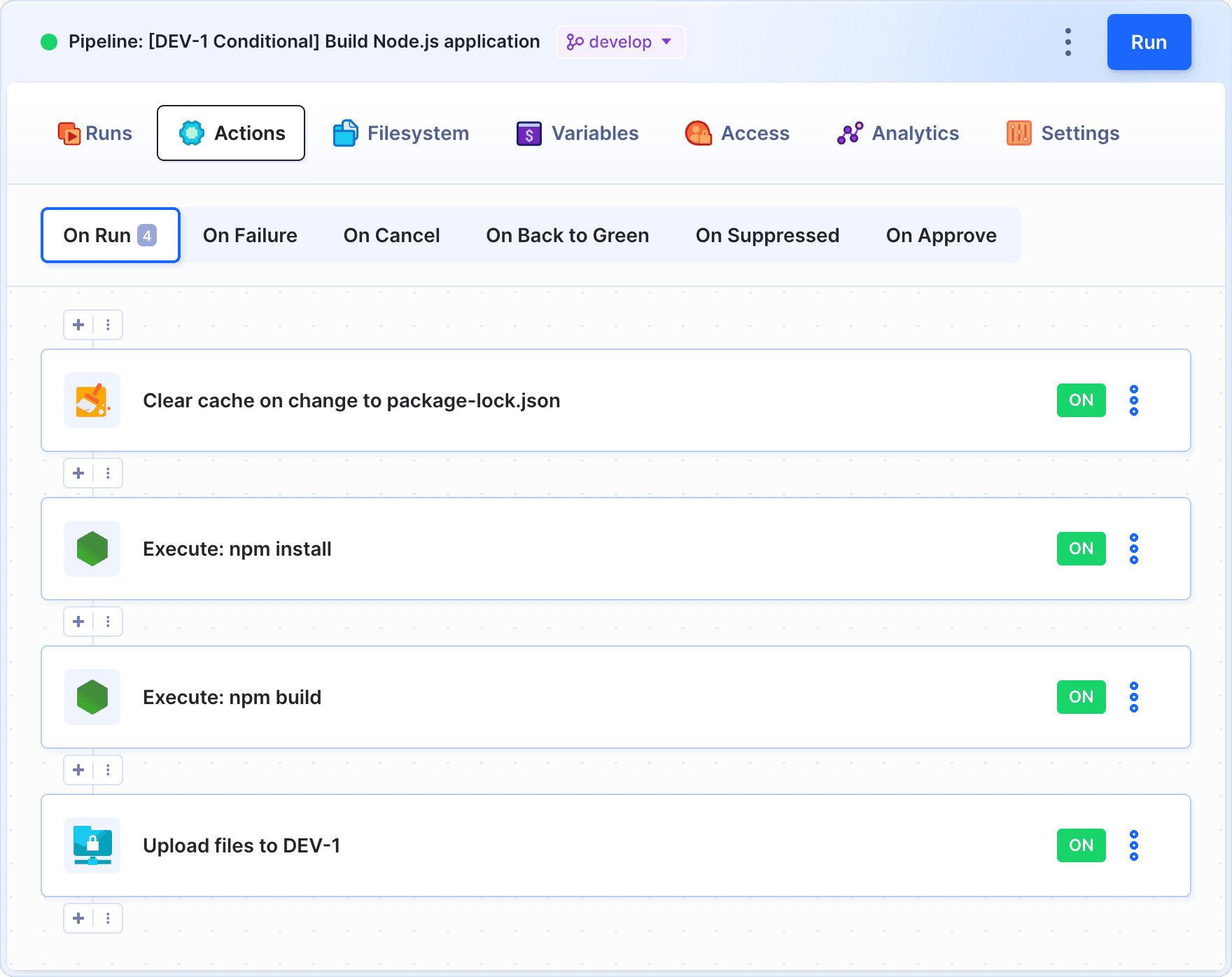 Clear cache action in pipeline