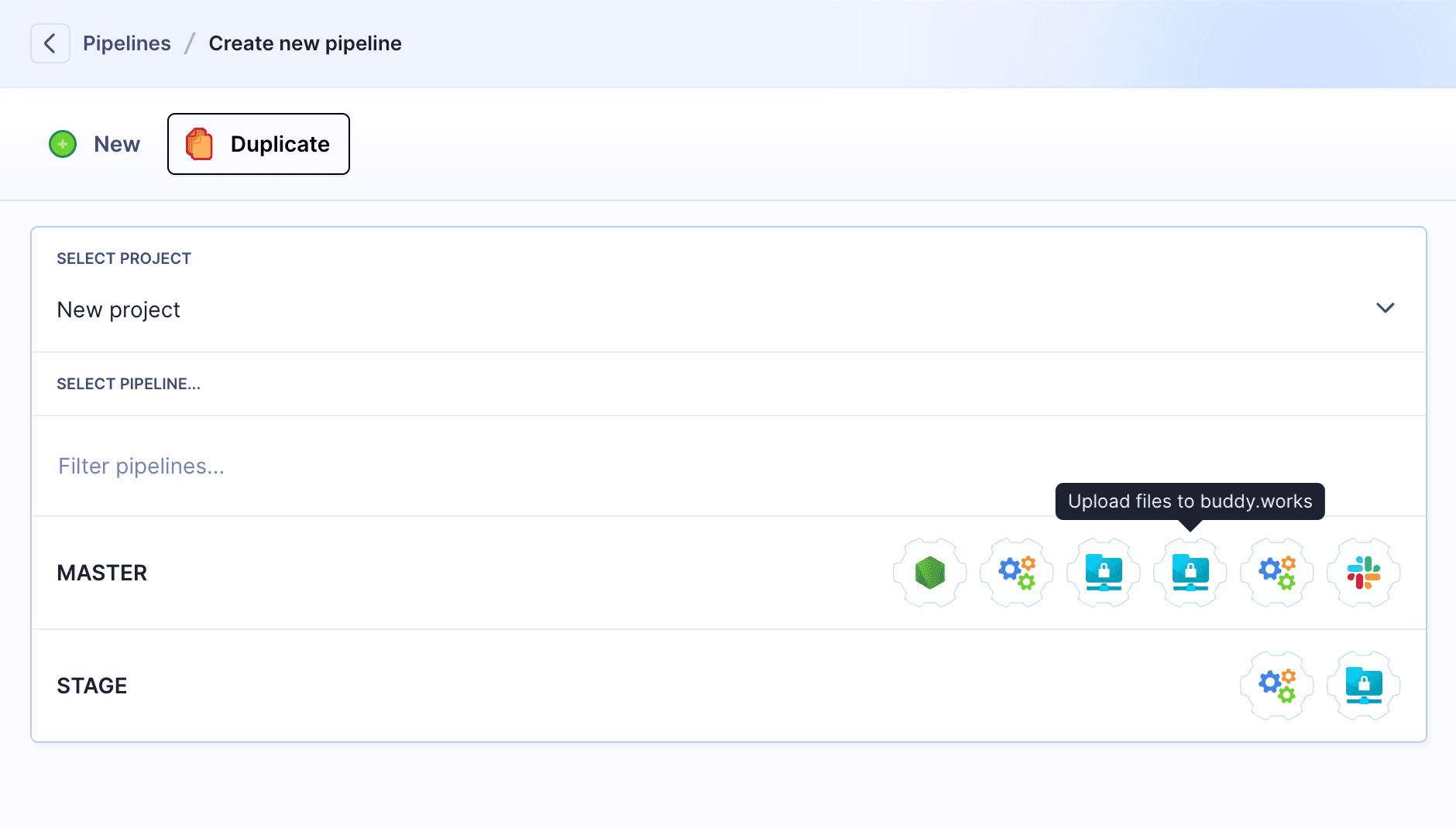 Reproducing pipeline in another project