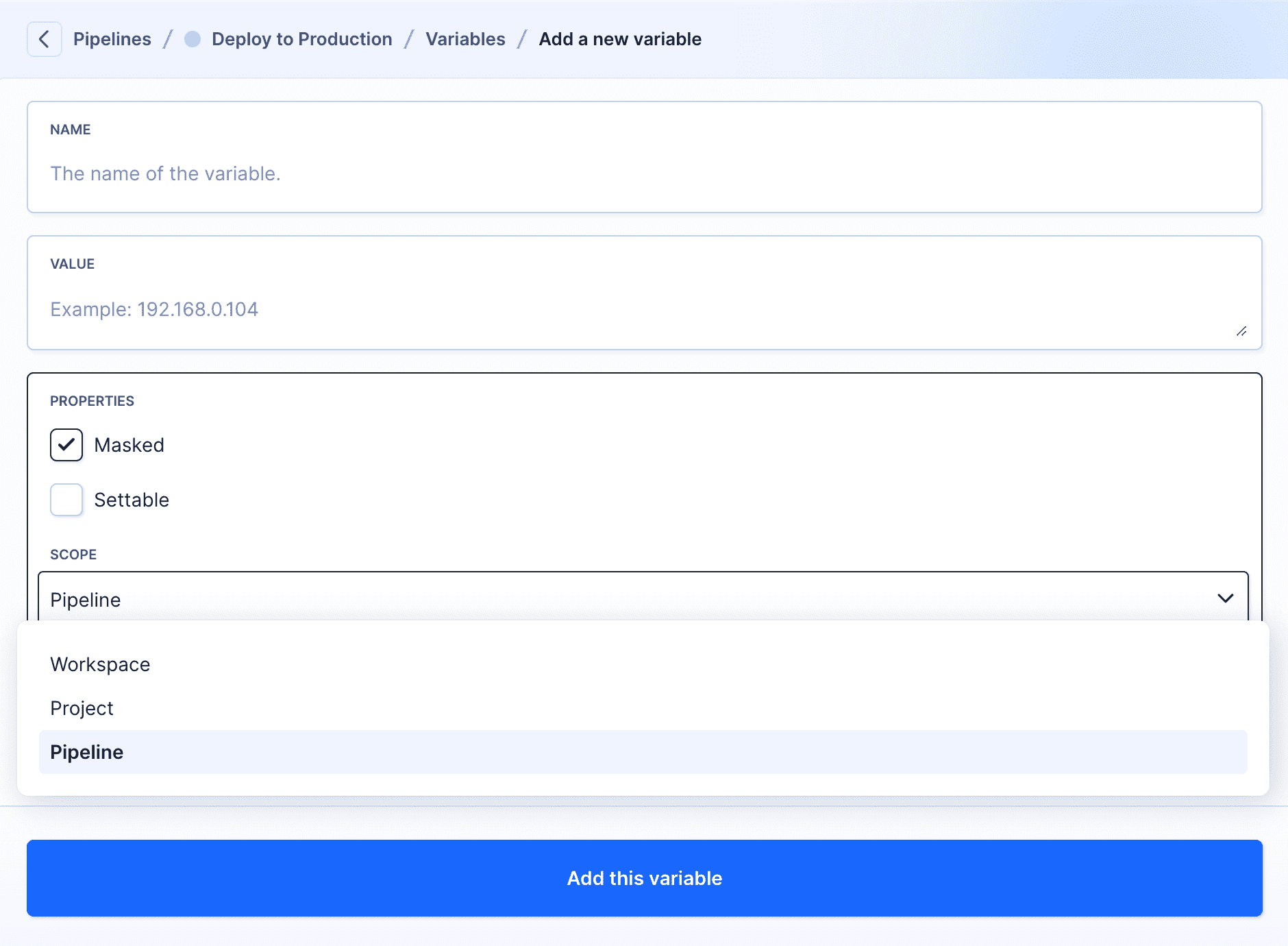 Adding new variable