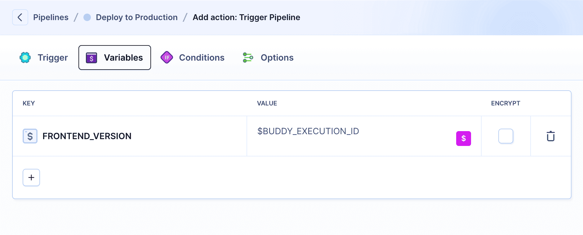 Variables tab