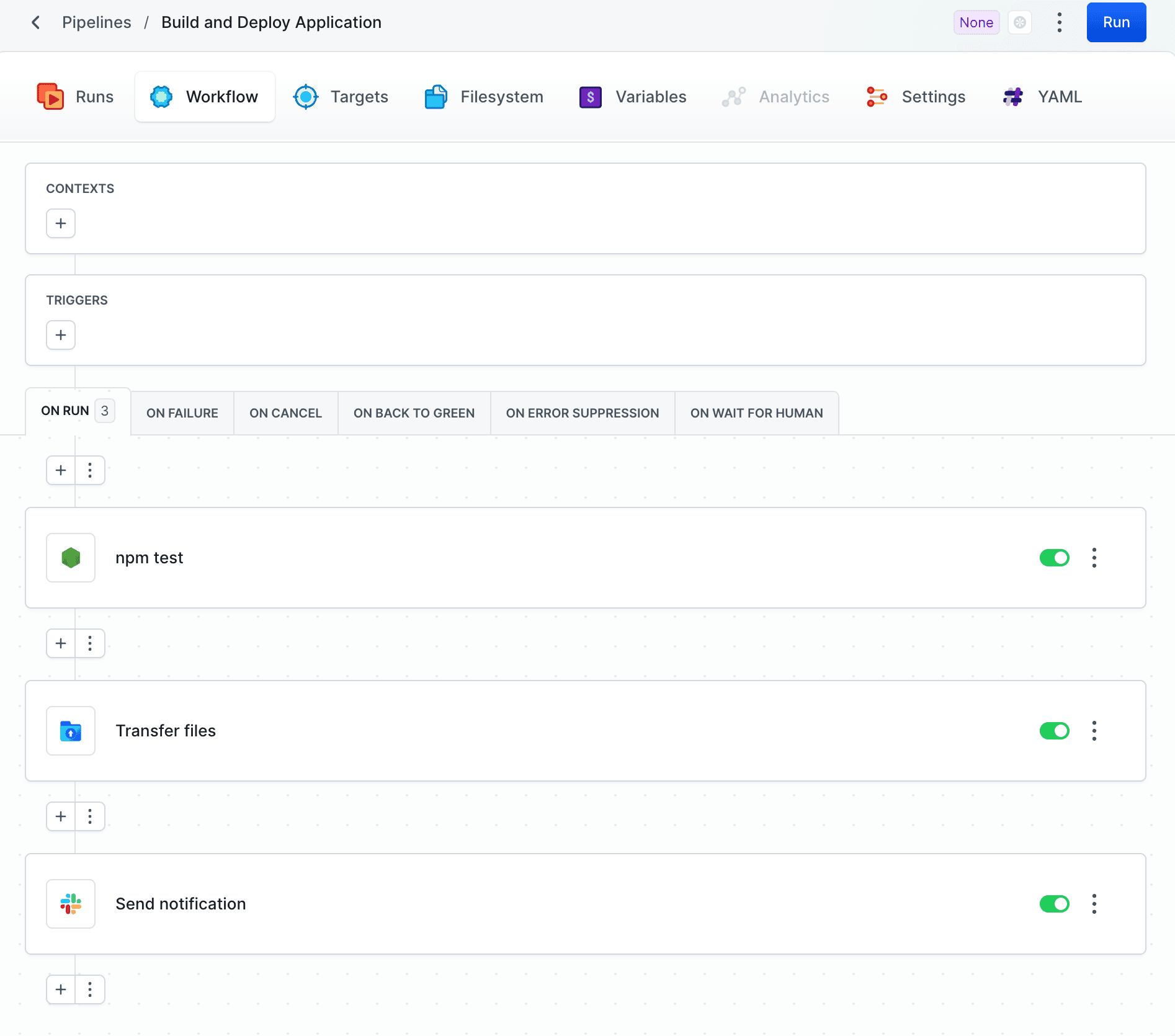 Completed workflow in pipeline