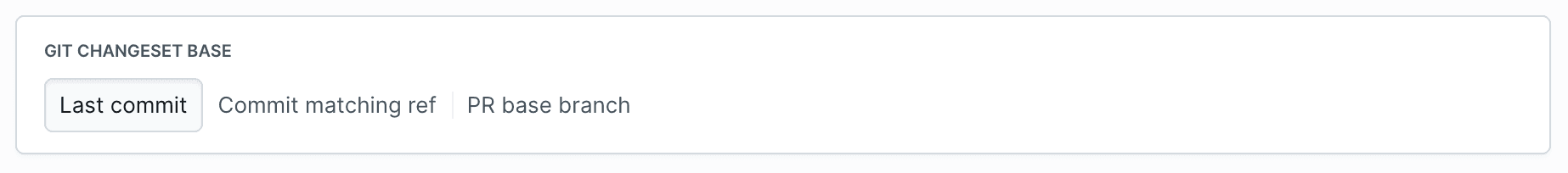 Git changeset base configuration