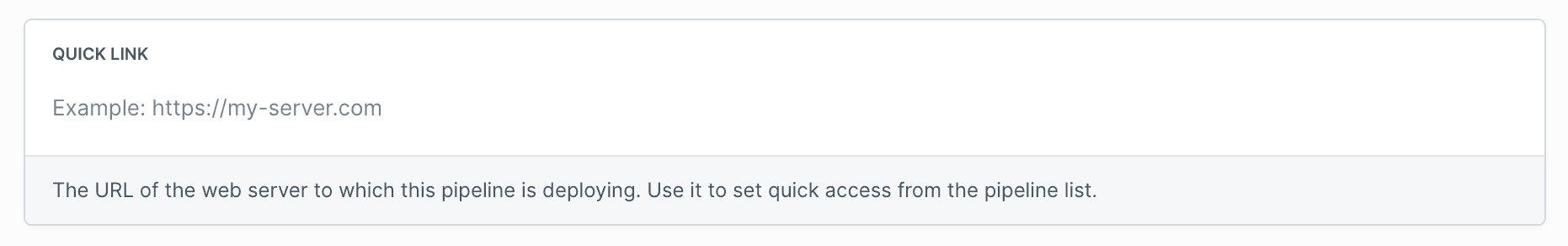 Setting quick link