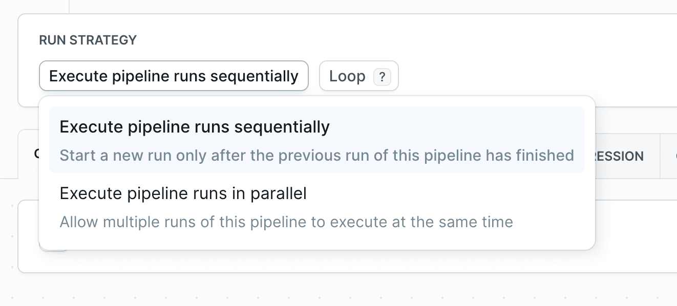 Selecting execute pipeline mode