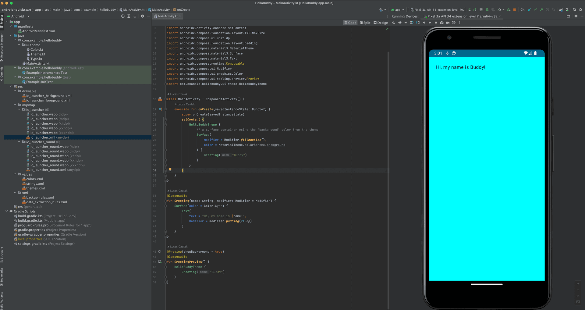 Example Android Studio project