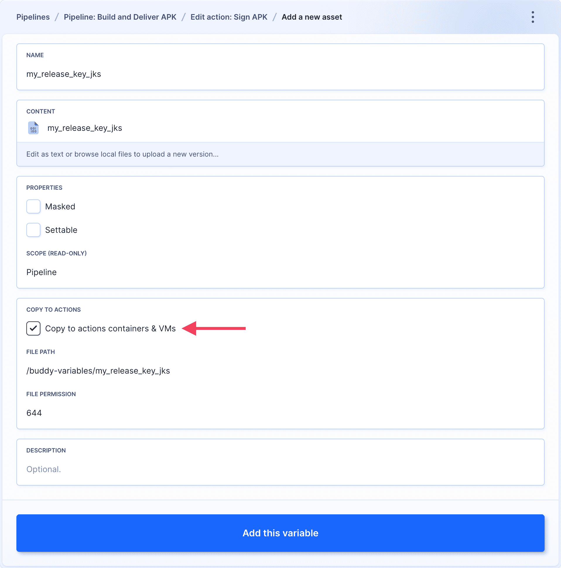 Asset configuration