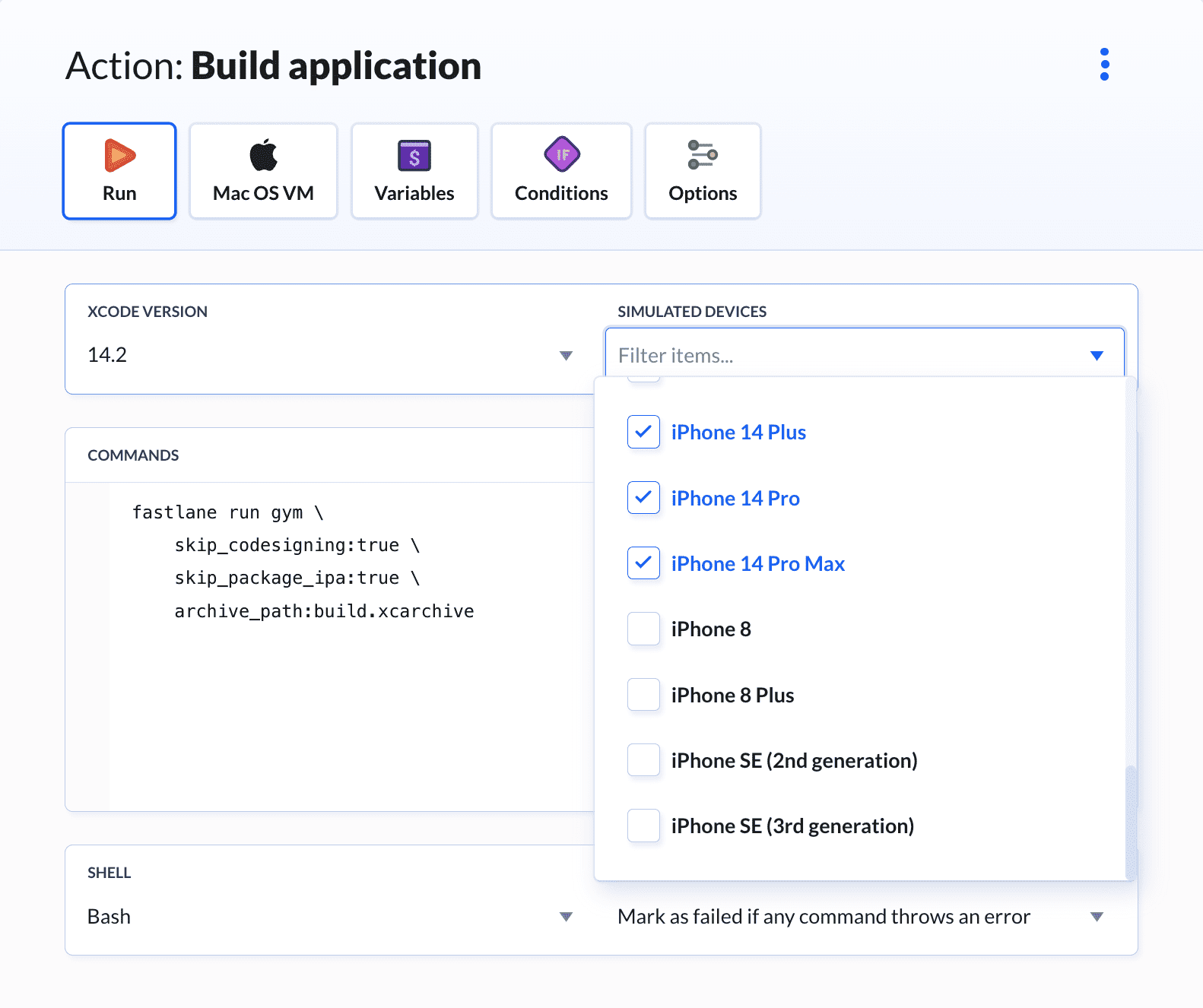 Additional build options