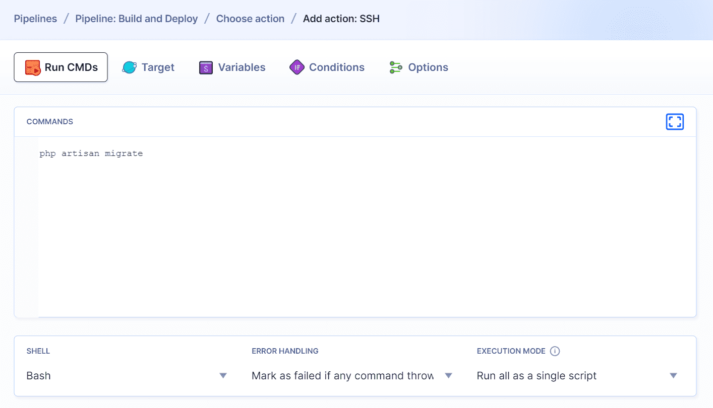 Application restart command