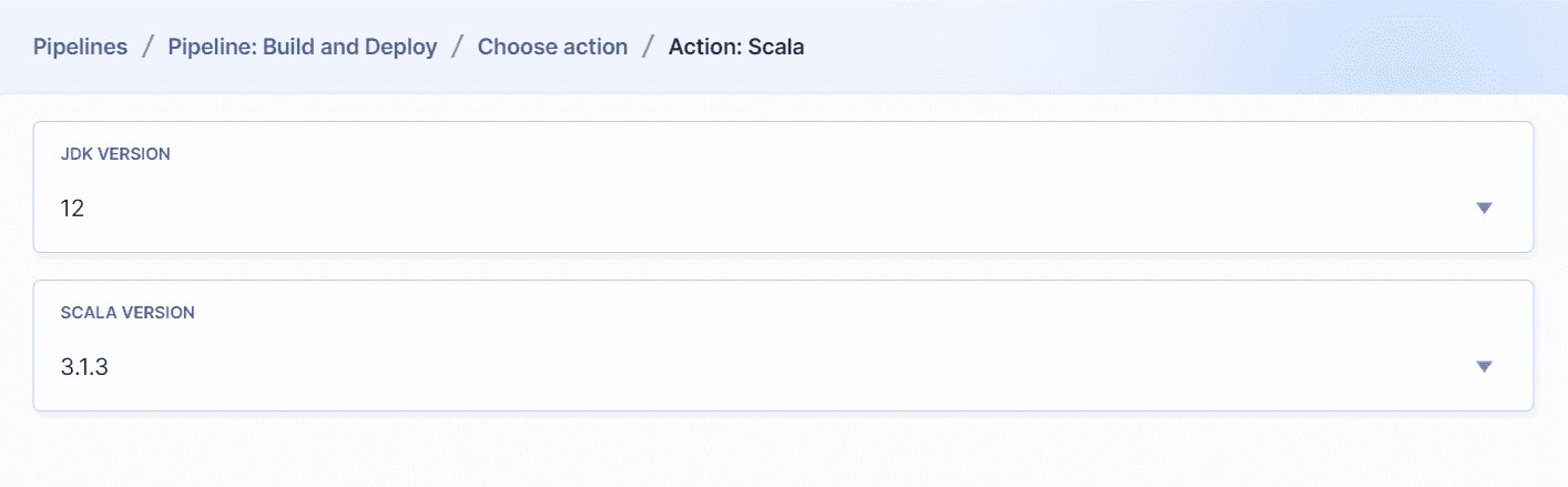 Selecting Scala & JDK version