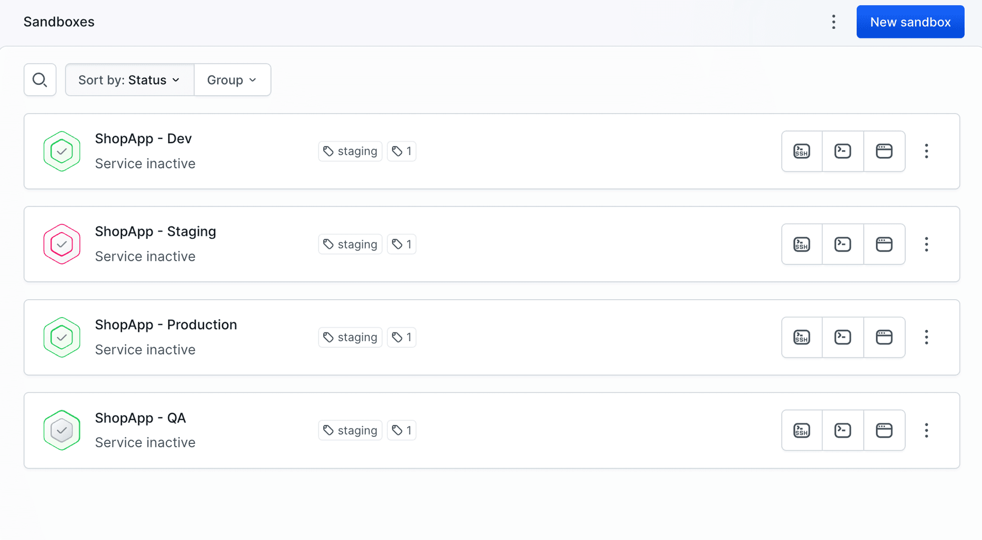 Creating a new Sandbox