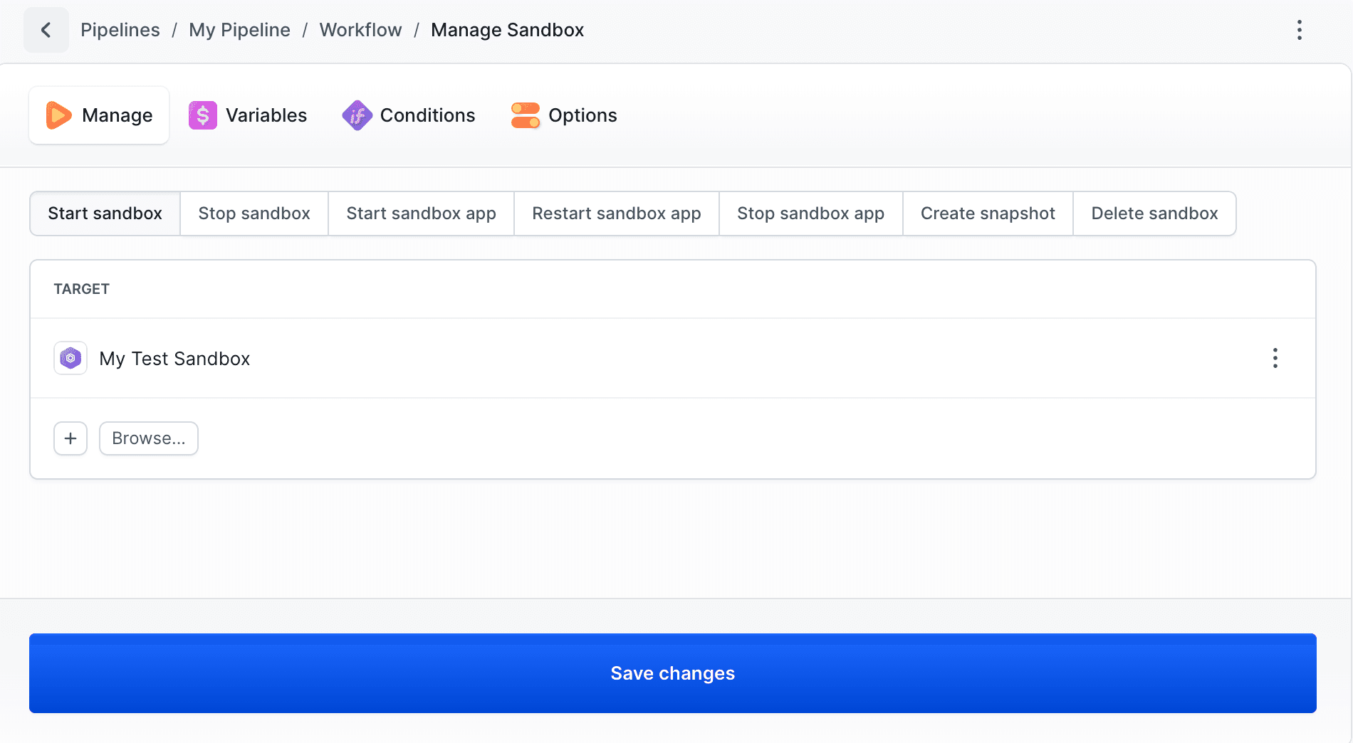Manage Sandbox - Target