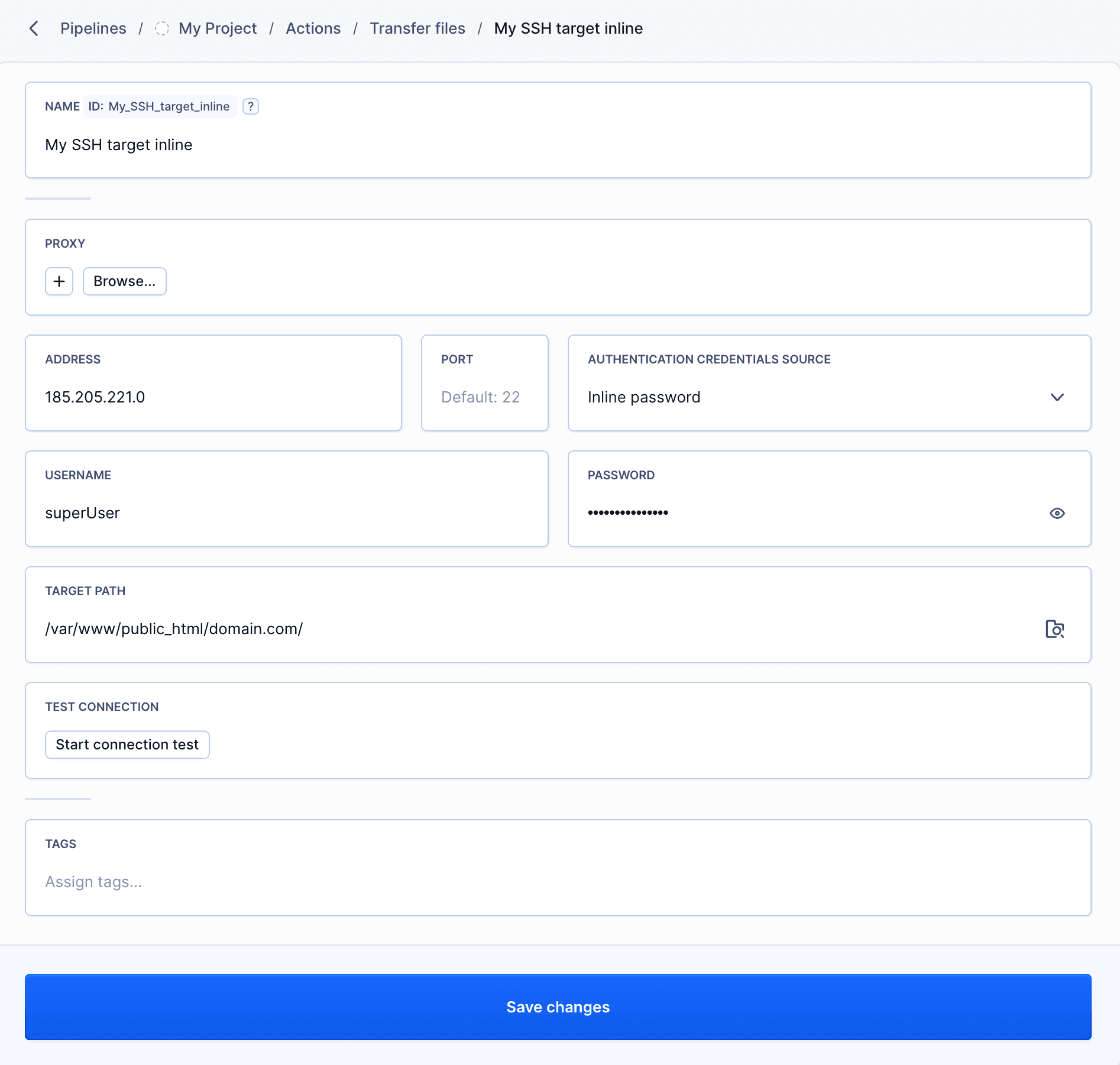 Inline target example