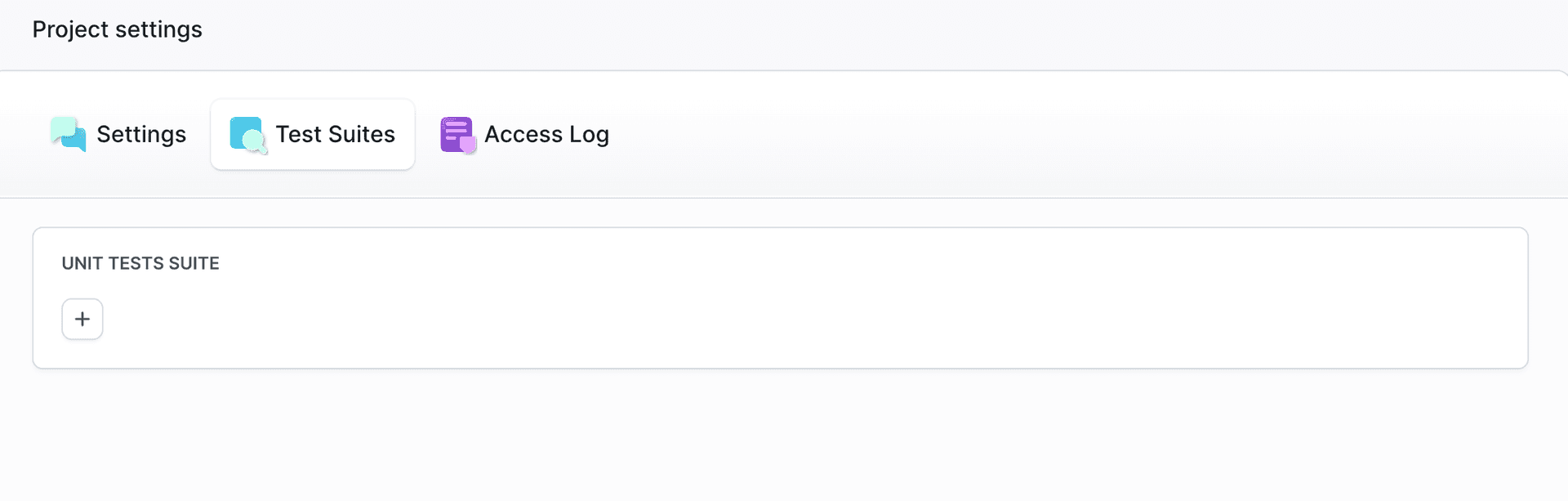 Project Settings - Empty Test Suites Section