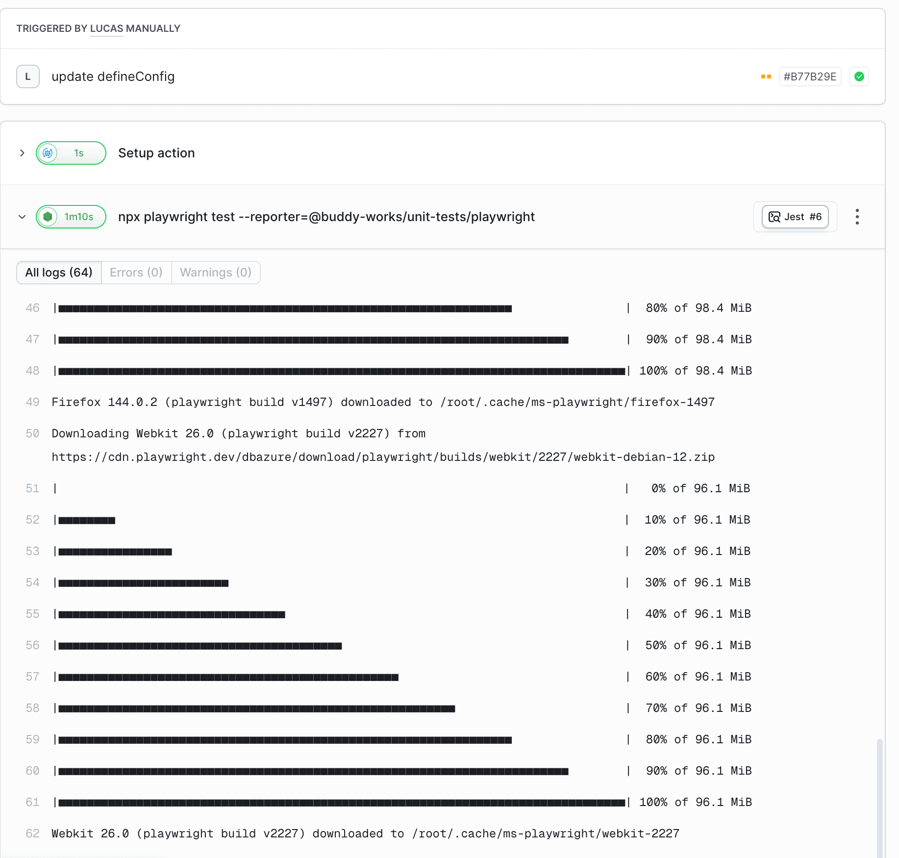 Unit Tests in run view